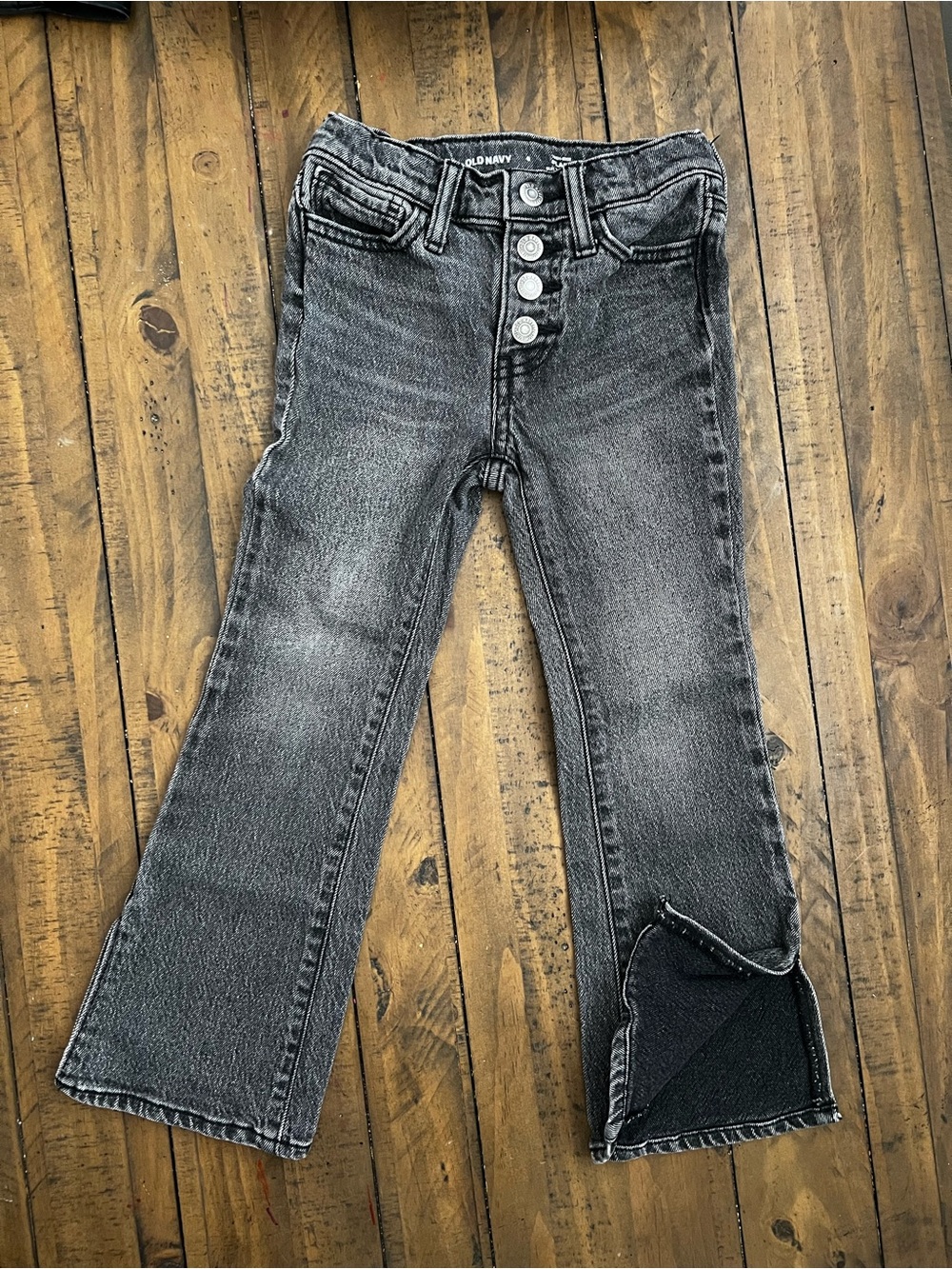 Old Navy Black Button-Front Kids Flared Jeans